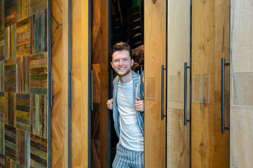 Maurice Rudda, Parkett-Boutique, Einrichtung, Interview