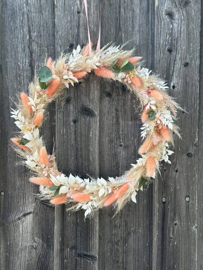 couronne de fleurs, couronne de fleurs DIY, bricolage, fleurs séchées