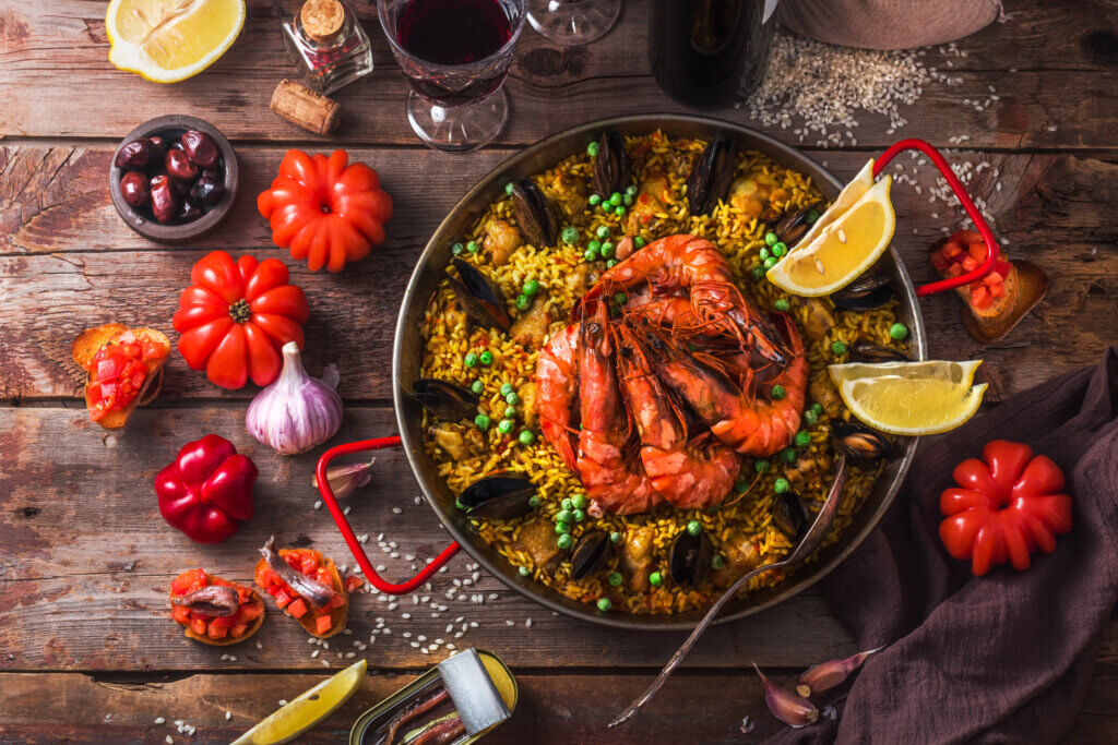 в одной кастрюле, паэлья, рецепт, быстрая кухня