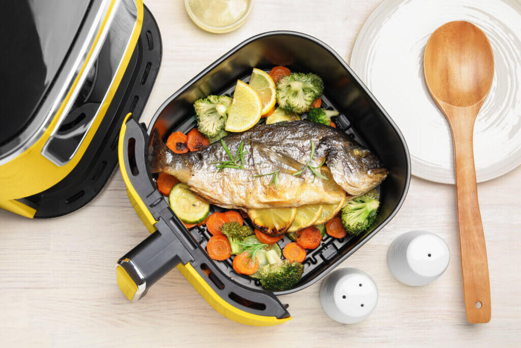Air Fryer, Fisch und Gemüse