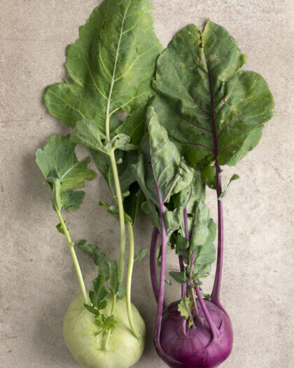 Chou-rave frais vert et violet